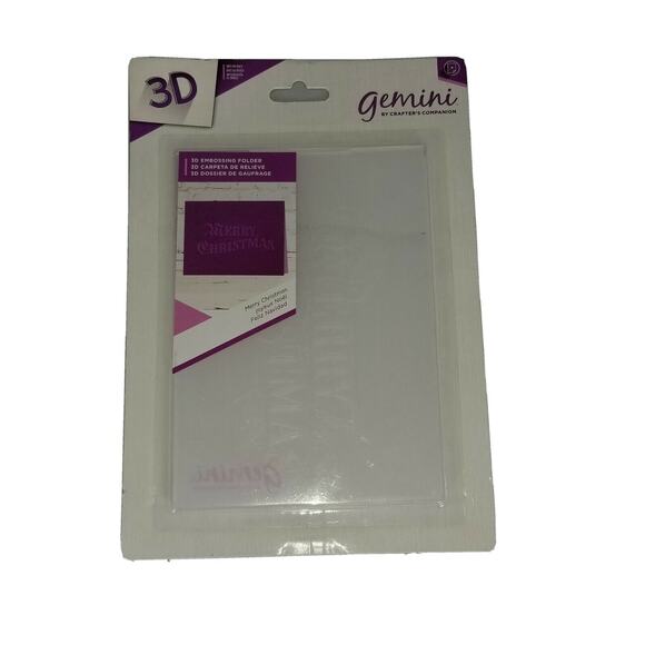 New Gemini 3D Embossing Folder 5x7" Christmas Merry Christmas - Picture 2 of 4